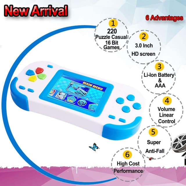 Detalle 2 de ZHISHAN Console portable 16 bits 3,0'' LCD