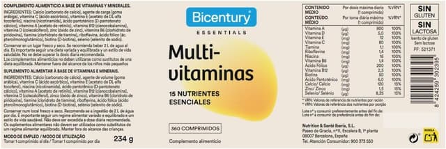 Thumbnail 6 de Bicentury Multivitaminas y Minerales 🌿 360 Comprimidos, 1 Año