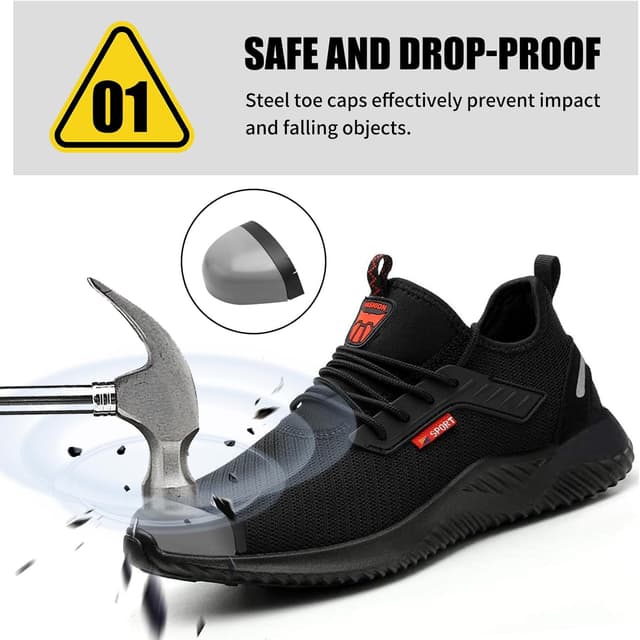 Detalle de todaysunny Work Shoes for Men & Women with anti-shock toe cap and Kevlar midsole