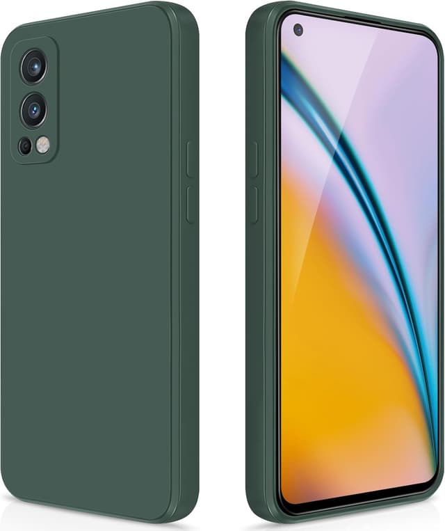 Detalle de GiiYoon Hülle für OnePlus Nord 2 – Liquid-Silicone Case mit Rundumschutz (grün)