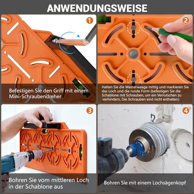 Thumbnail 5 de Plantilla de perforación para enchufe 71 mm con regla 30 cm