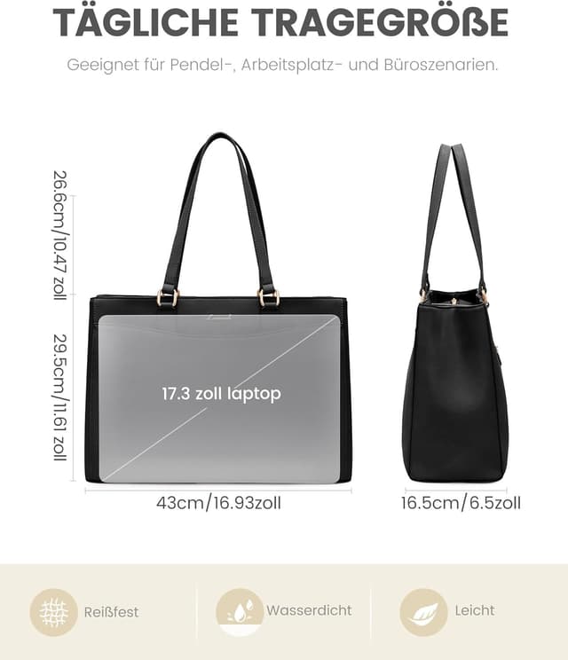 Thumbnail 5 de LOVEVOOK Große Laptoptasche Damen 17 Zoll