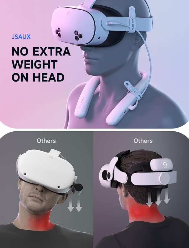 Detalle de JSAUX 10,000mAh battery pack for Oculus Quest 3/Quest 2 with infrared function