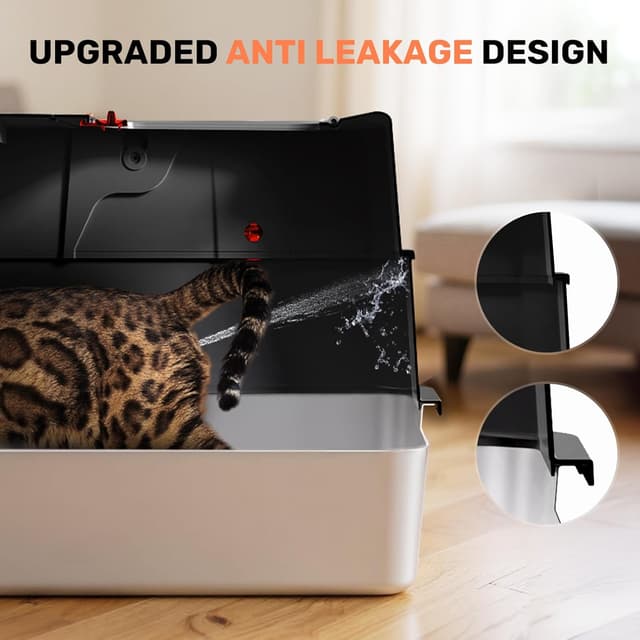 Detalle de HAPAW Stainless Steel Cat Litter Tray — Extra Large 🐱