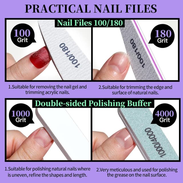 Detalle 2 de FANDAMEI 12 Pcs Nail Files Kit Set