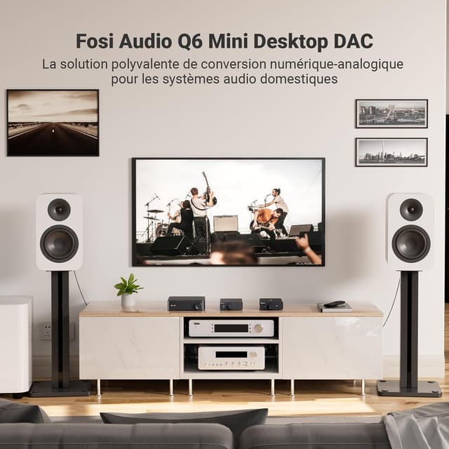 Detalle 2 de Fosi Audio Q6 Mini DAC de bureau : convertisseur USB-C/optique vers RCA et Sub-Out