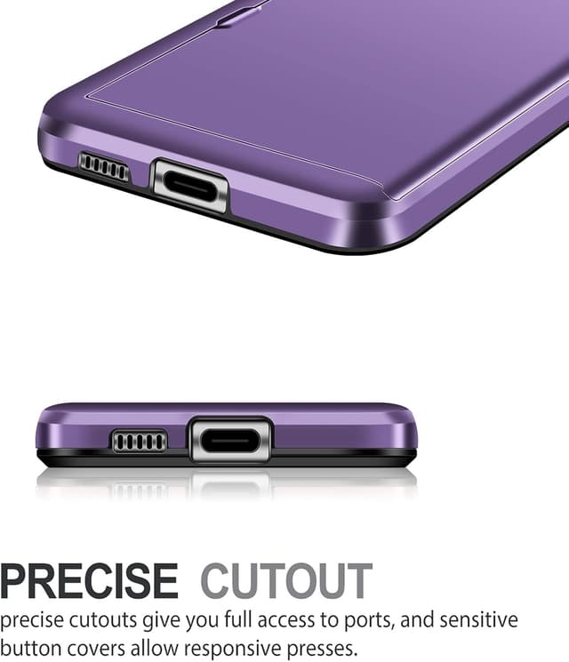 Detalle 2 de Coolden Samsung Galaxy S22 Wallet Case (Grey Purple) – card holder, shockproof hybrid protection