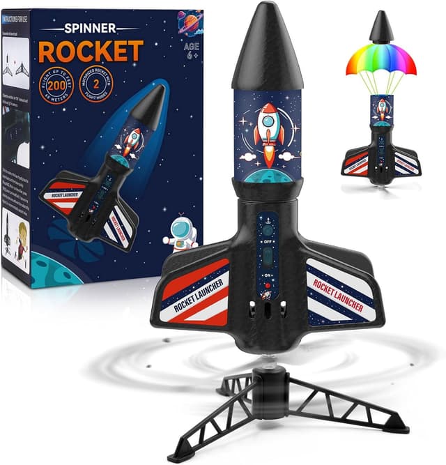 Detalle de Eieymct Rocket Launcher for Kids (Self-Launching, 200 ft Outdoor Electric Launch Set)