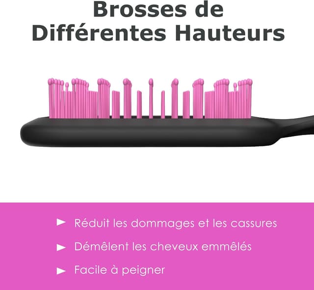 Detalle de SHINLEA Brosse démêlante ventilée pour cheveux secs et mouillés – Rose