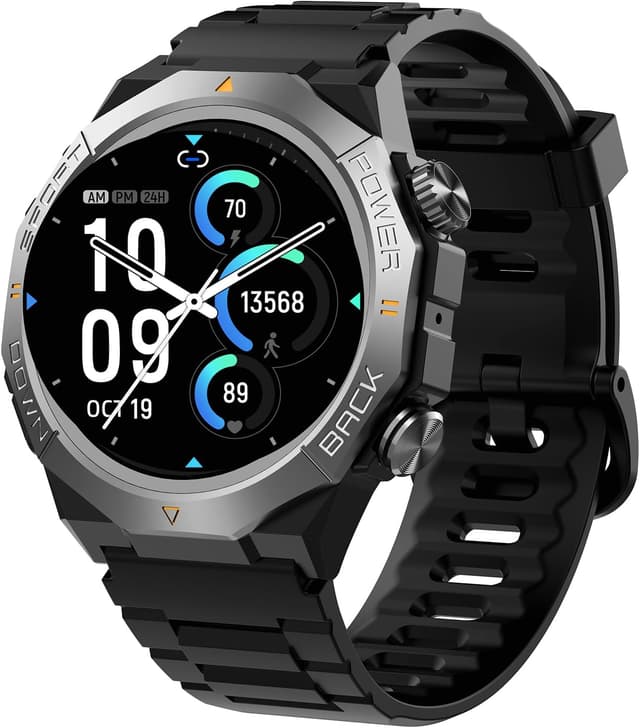 Detalle de Smartwatch militare 1,39" con chiamate e cardiofrequenzimetro