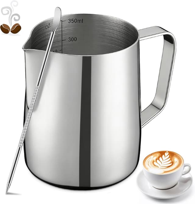 Detalle de Milk Frothing Pitcher 350ml latte art