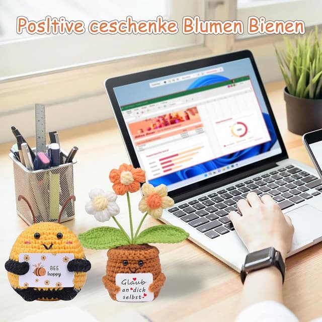 Detalle de Positive Pocket Hug Biene und Sonnenblume 2er