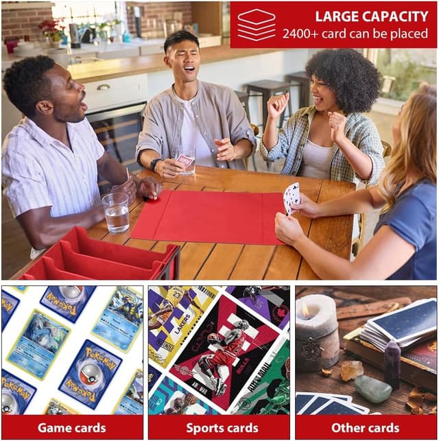 Thumbnail 6 de Aolso Sammelkartenbox PU Leder 24 Trennwände