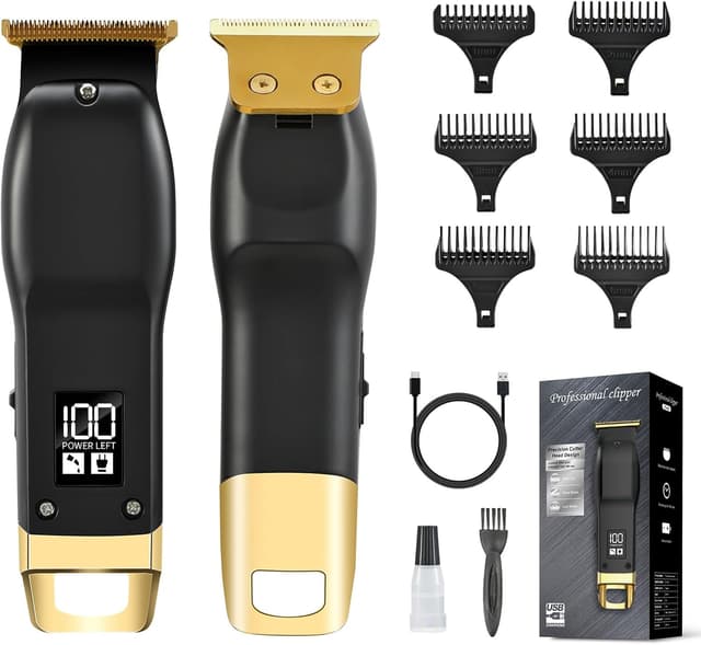 Detalle de Elehomyou Beard Trimmer for Men (Rechargeable, Cordless) for Face, Neck & Body Grooming
