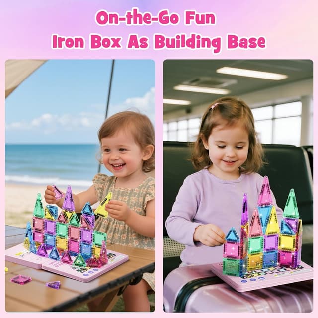 Thumbnail 1 de Travel Magnetic Tiles Glitter 42pcs set
