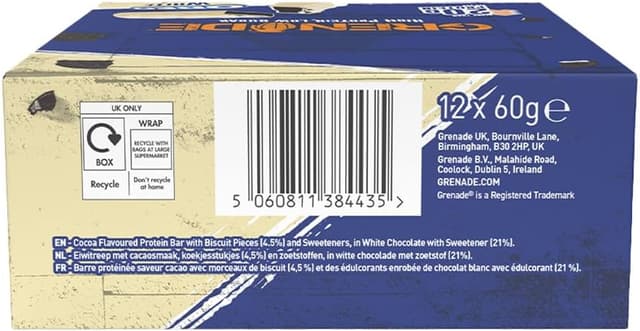 Thumbnail 6 de Grenade Barra Proteica Low Carb Oreo White 12x60 g 🥜