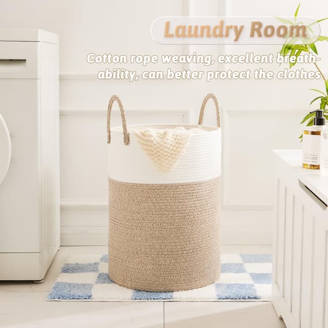 Detalle 2 de Artfeel 60L Cotton Rope Laundry Basket