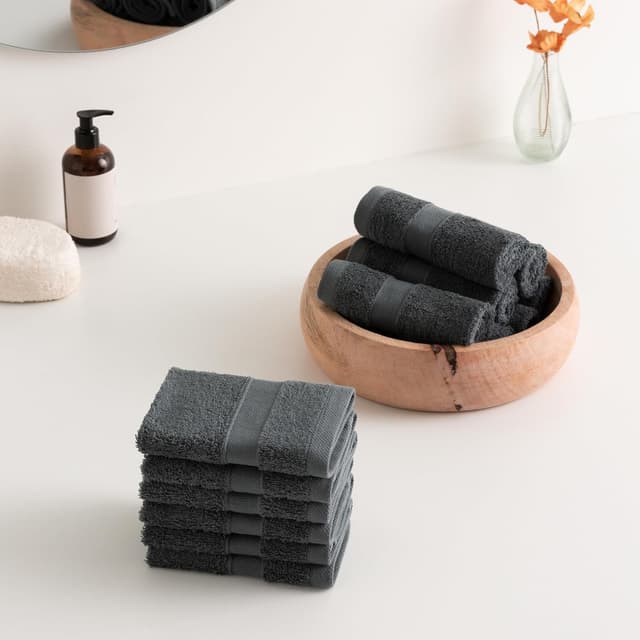 Thumbnail 5 de Todocama Juego de 12 Toallas de Mano 30x30 cm Gris Oscuro