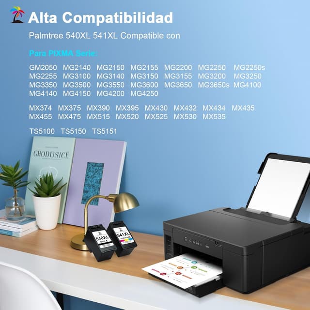 Detalle de Palmtree 540XL/541XL Multipack Compatible con Canon PIXMA MG Series 🖨