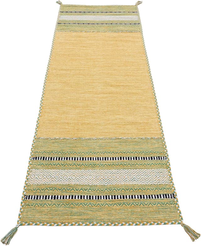 Thumbnail 2 de CarpetFine Kelim Azizi Amarillo 80x400 cm 🟡 Alfombra Moderna