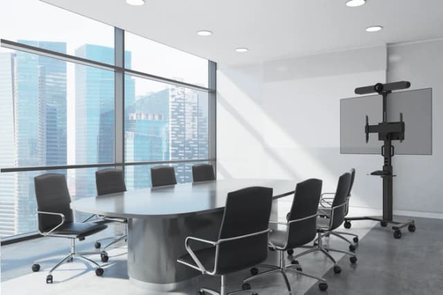 Detalle de Neomounts MOVE Up FL50S-825BL1 mobiler Bodenständer (schwarz) für Monitore von 37 bis 75 Zoll