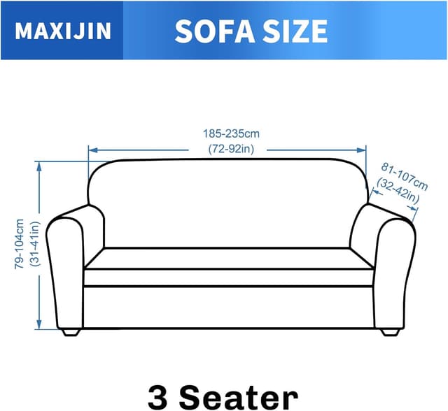 Detalle 1 de MAXIJIN Creative Jacquard housse de canapé 3 places super extensible kaki antidérapante (1 pièce)