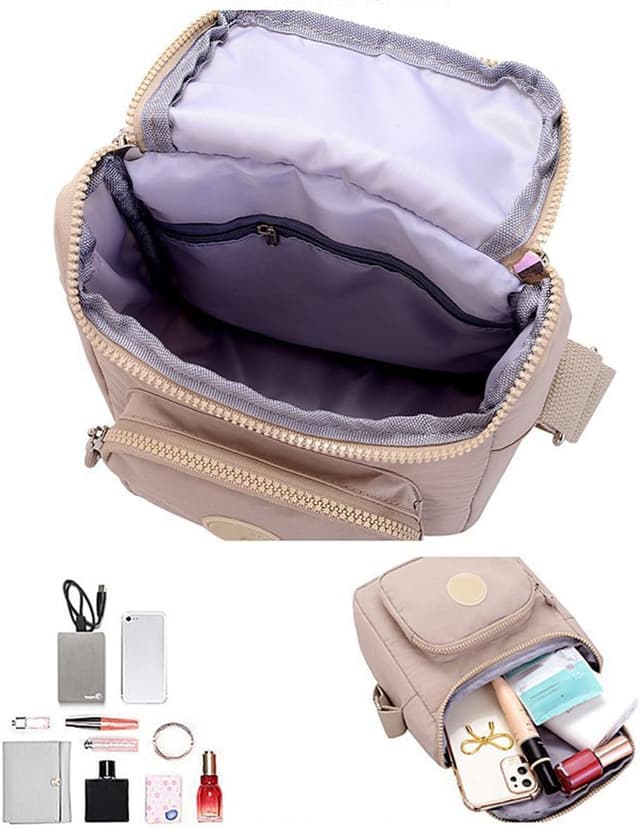 Detalle de FAVORTALK women’s waterproof crossbody bag (21 x 19 x 10 cm) – lightweight multi-pocket phone bag