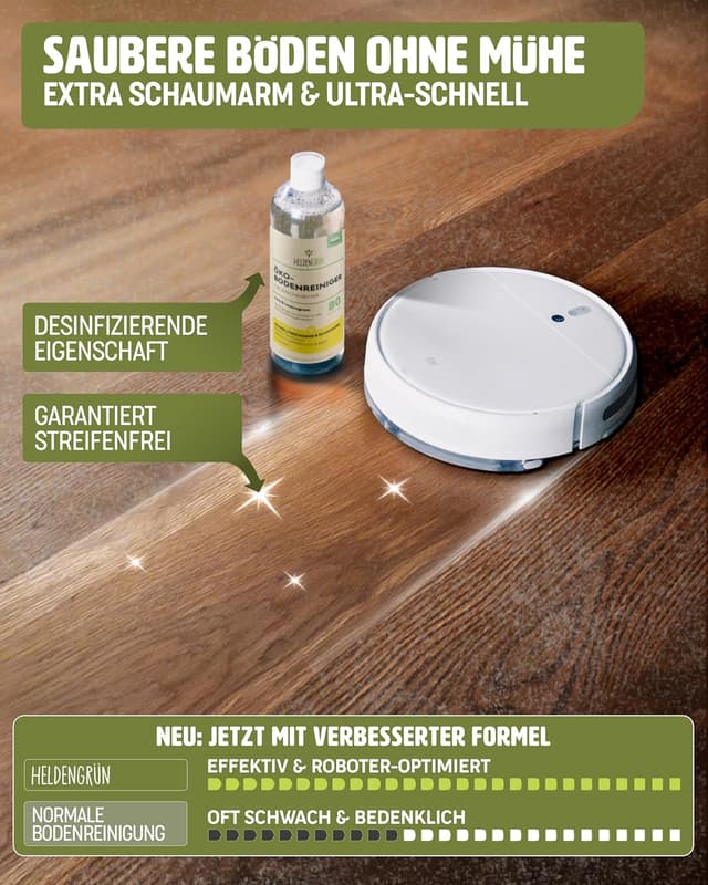 Detalle 1 de Heldengrün Öko Bodenreiniger für Wischroboter
