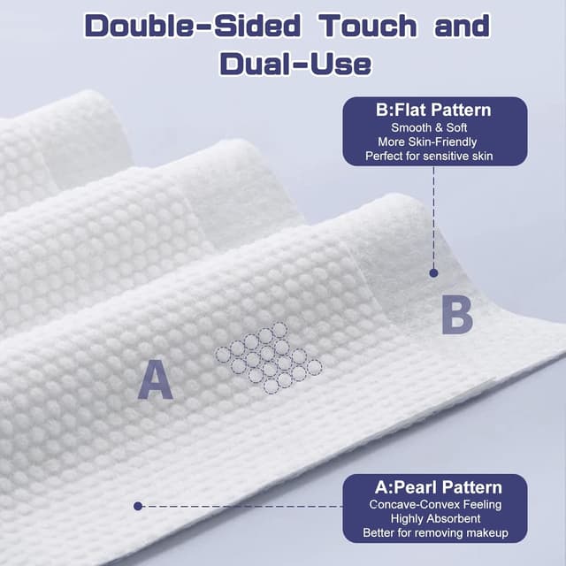 Detalle 2 de BODFPPC Einmal-Gesichtshandtücher (100 Stück) aus 100% Baumwolle – sanft für empfindliche Haut & Babyhaut