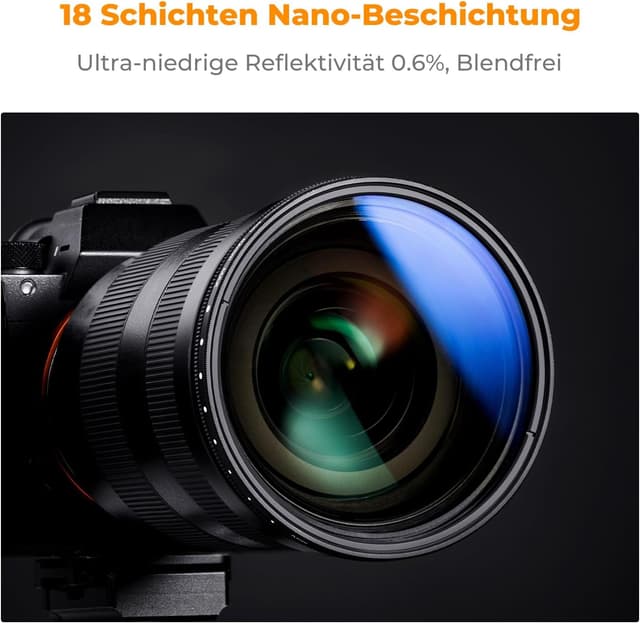 Detalle 2 de K&F CONCEPT Nano K-Serie variabler ND-Filter 55 mm (ND2–ND2000, 1–11 Blendenstufen)