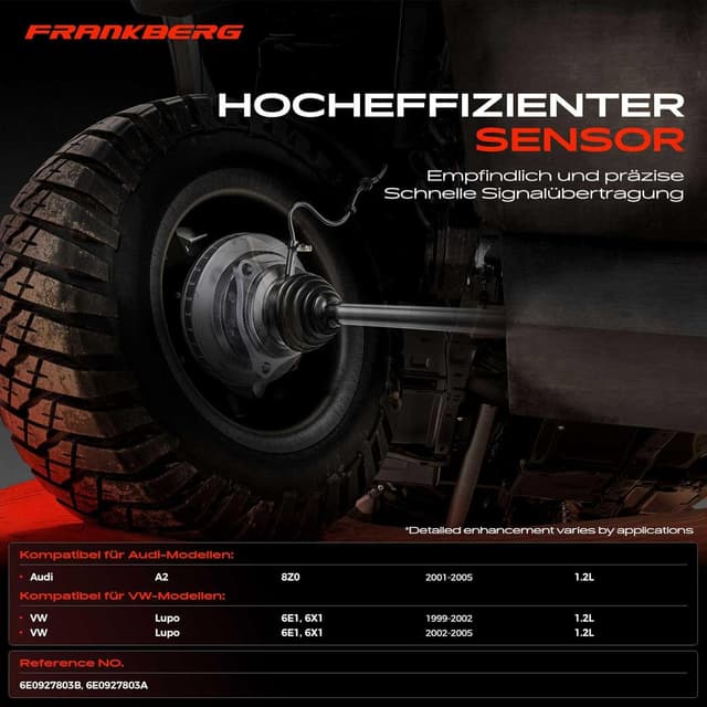 Detalle de ABS-Raddrehzahl-Sensor Vorderachse links 6E0927803A (für A2 8Z0 & Lupo 60 1.2 TDI, 1999–2005)