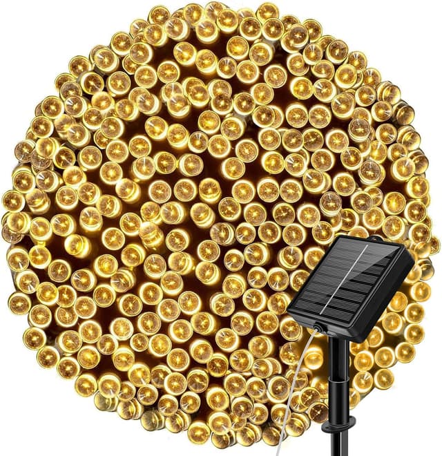 Detalle de kolpop Solar Fairy Lights Outdoor (24m/79ft, 240 warm white LEDs, IP55, 8 modes)