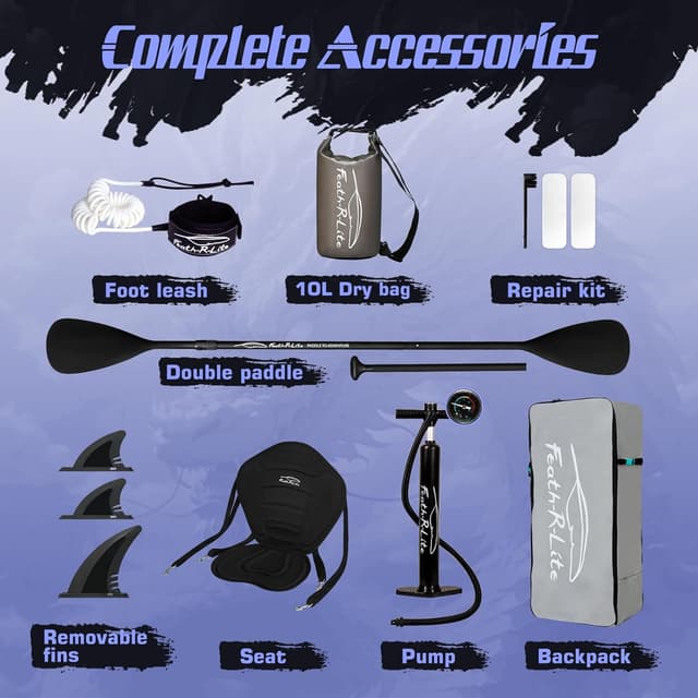 Detalle de FEATH-R-LITE Inflatable Ultra-Light Stand Up Paddle Board (10'×30'' / 10'6''×33'') with SUP Accessories