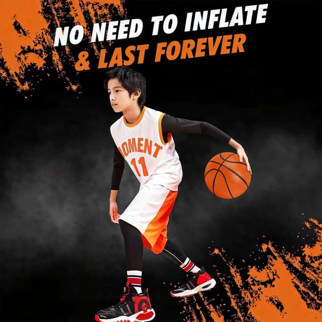 Detalle de Rzkipdy Silent Basketball Size 5 (27.5") airless soft foam for quiet indoor dribbling