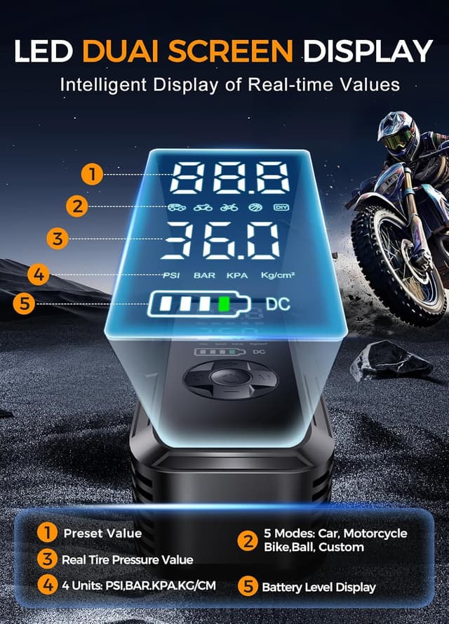 Thumbnail 6 de Y51 Tire Inflator 150 PSI cordless air pump