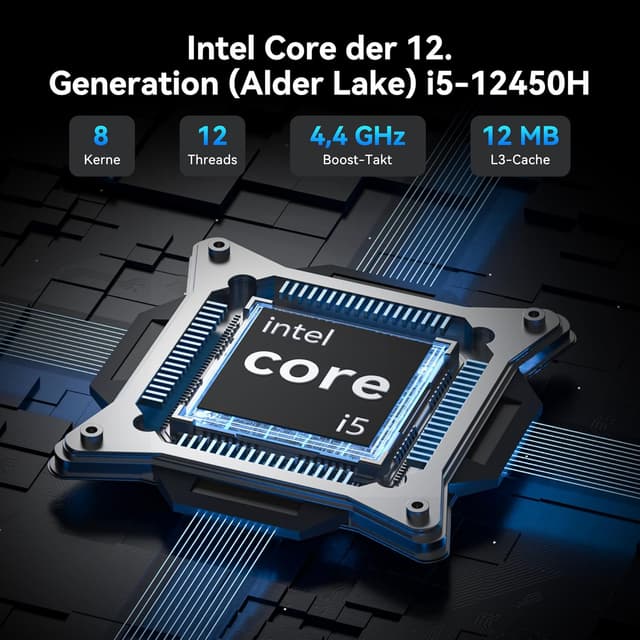 Detalle de GEEKOM IT12 Mini PC i5-12450H 16GB 512GB