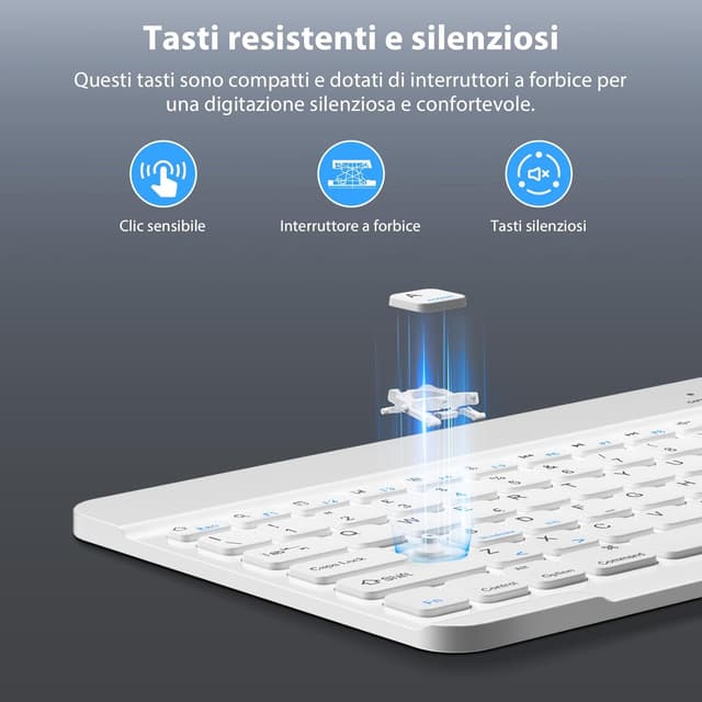 Detalle de HZD Tastiera Bluetooth QWERTY, layout italiano
