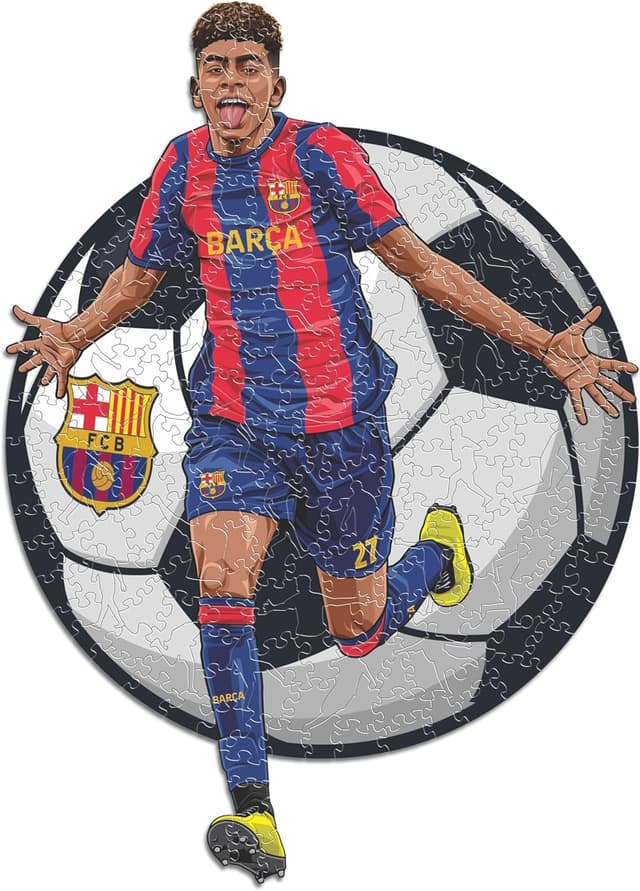 Detalle 2 de Iconic Puzzles Barcelona Yamal – Puzzle en bois officiel, 500 pièces (taille L)