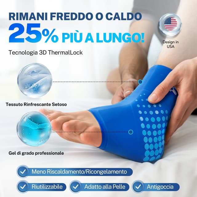 Detalle 2 de Fitomo Ghiaccio Gel Riutilizzabile per caviglia: impacco caldo-freddo per gonfiore e dolore
