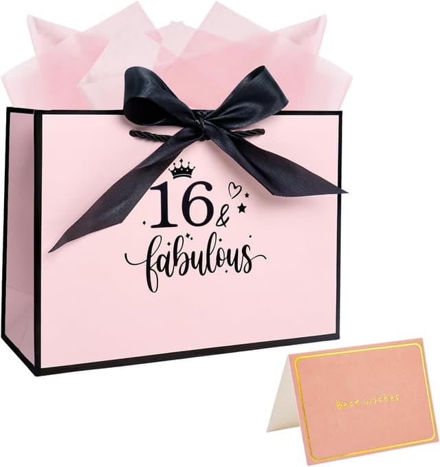 Imagen de 16th birthday gift bag 11 x 8 x 4 in en OfertitasTOP