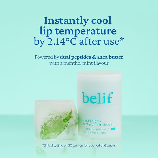 Detalle de belif Super knights – Soin des lèvres repulpant à la menthe (effet frais mentholé) | K-beauty