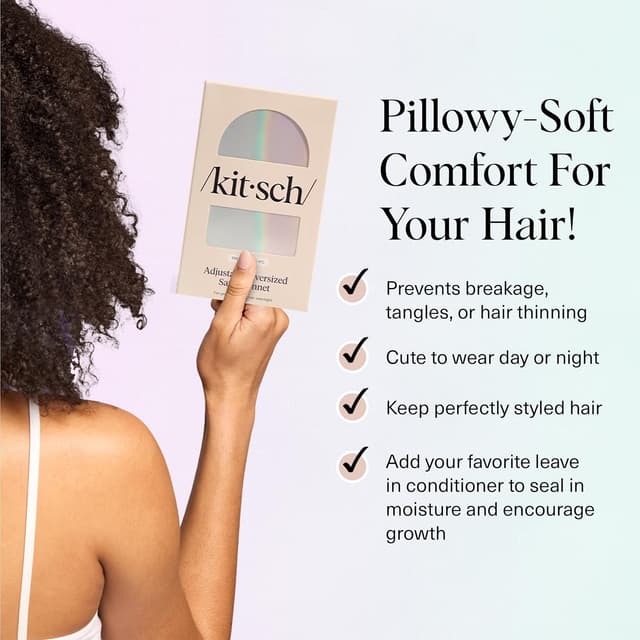 Detalle 2 de Kitsch XL Satin Bonnet for Sleeping 💇♀