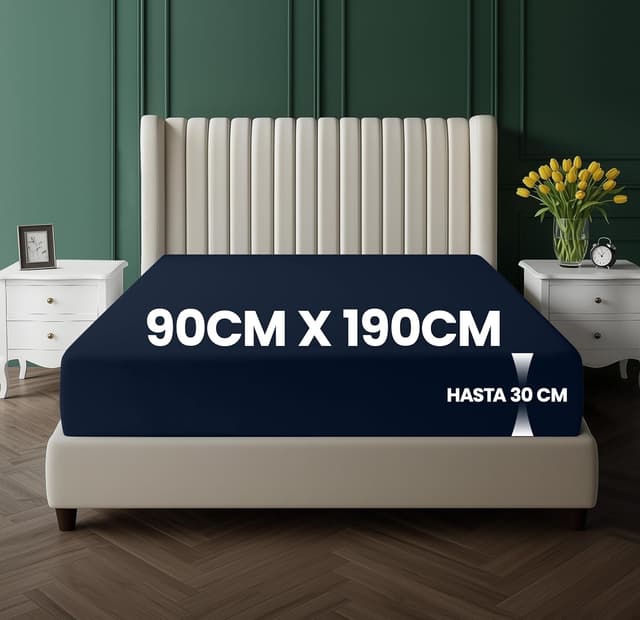 Thumbnail 1 de Utopia Bedding Sabana Bajera 90x190x30 cm 💤 Microfibra Azul Marino