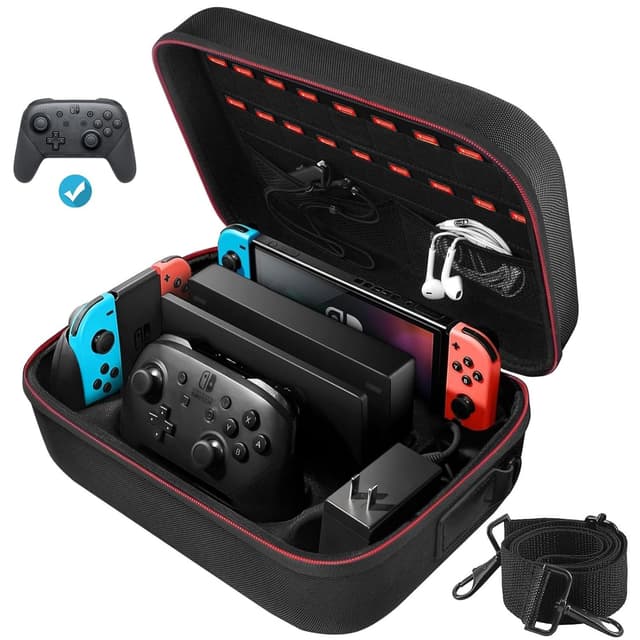 Detalle de COOWPS Switch Case 18-game travel bag