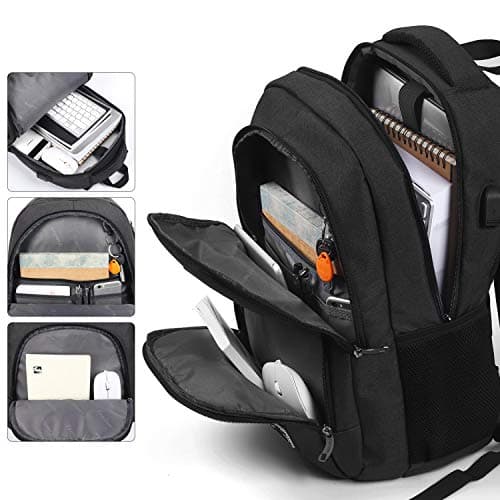 Detalle de YAMTION Mochila escolar y para portátil de 30 L con compartimento acolchado y puerto USB (48 x 33 x 20 cm)
