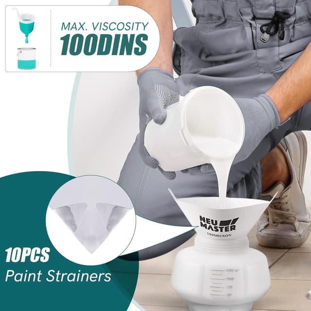 Detalle de NEU MASTER Upgraded Paint Sprayer (500W, 1200ml) HVLP Electric Spray Gun for fences, cabinets & walls