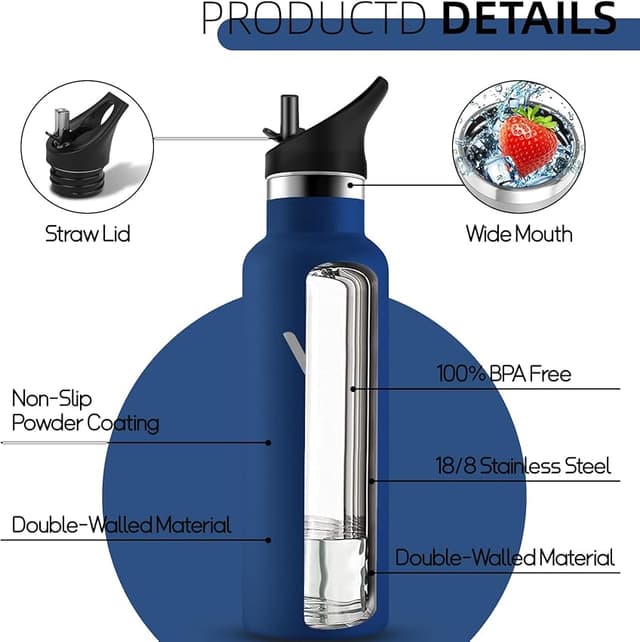 Detalle 2 de Grsta Botella térmica 500 ml sin BPA para niños 🥤
