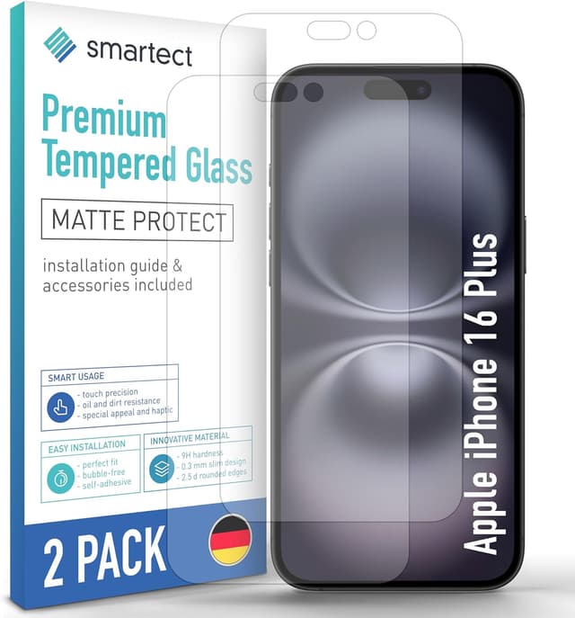 Detalle de smartect Protector de Pantalla Mate para iPhone 16 Plus