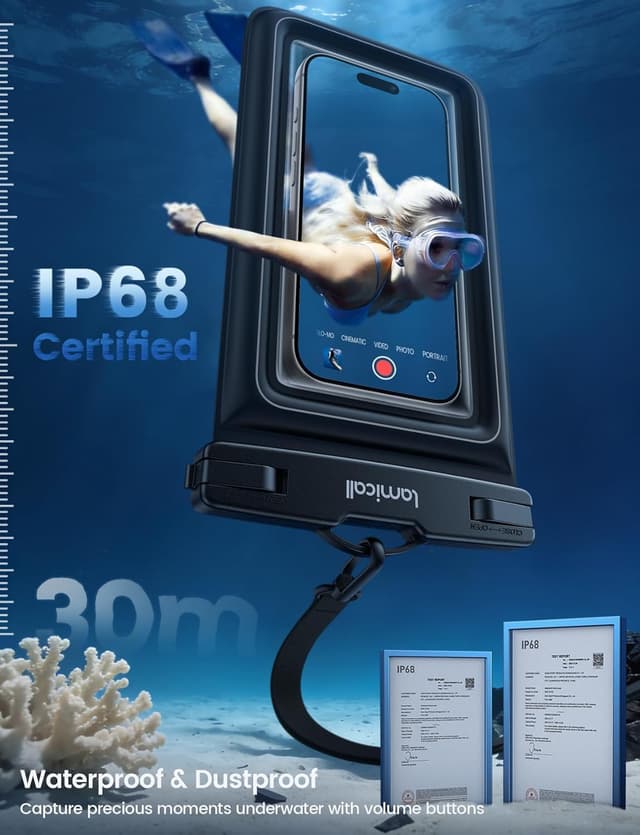 Detalle de Lamicall IP68 Floating Waterproof Phone Pouch 2-Pack