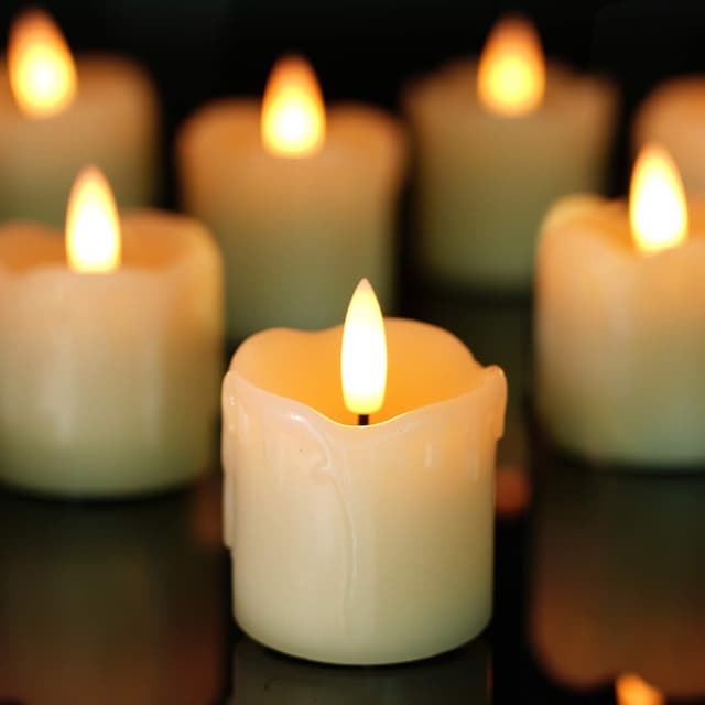 Detalle de Real wax tea light candles 5x5cm timer